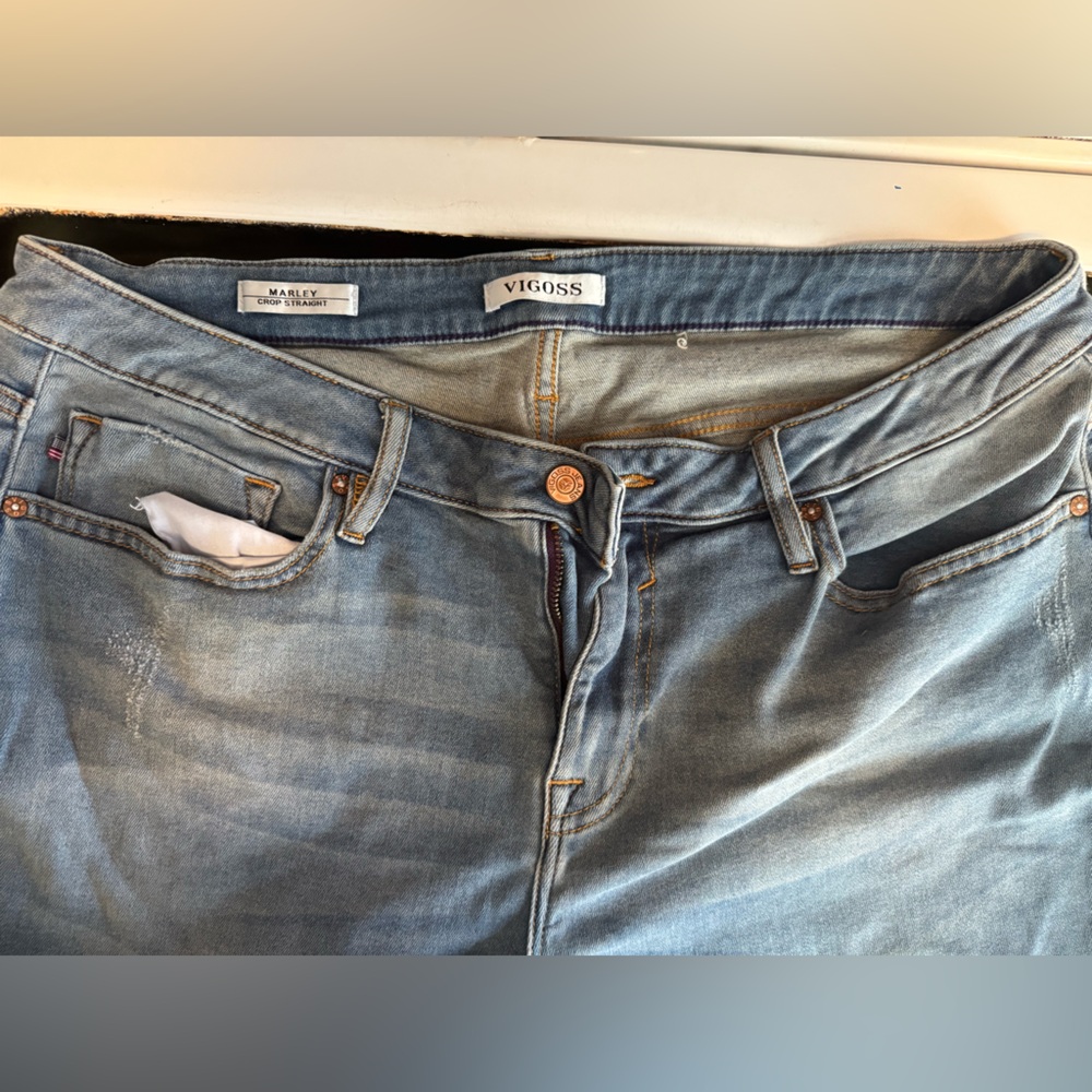 Vigoss Marley Straight Distressed Cropped Jean Size 18